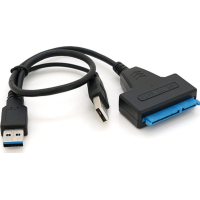 Перехідник USB 3.0 AM + USB 2.0 AM to SATA 0.1m for HDD/SSD black Voltronic (YT-C3.0+2.0-SATA/0.1)