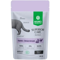 Вологий корм для кішок Nature's Protection Superior Care Sterilised Grain Free Adult Cats with Rabbit, Chicken Breast and Cranberries 85 г (NPSC47908)