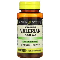 Трави Mason Natural Валеріана, 500 мг, Whole Herb Valerian, 60 капсул (MAV-11525)