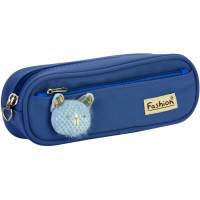 Пенал Cool For School 2 відділення з аплікацією Блакитний (CF6885-dk.blue)