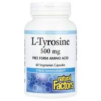 Вітамінно-мінеральний комплекс Natural Factors L-тирозин, 1000 мг, L-Tyrosine, 60 вегетаріанських капсул (NFS-02803)
