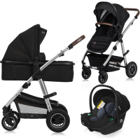 Коляска Lionelo 3 в 1 Amber 3 Black Silver (LO-AMBER BLACK SILVER (3in1))