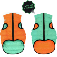 Курточка для тварин Airy Vest Lumi двостороння M 47 м'ятно-помаранчева (2286)