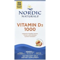 Вітамінно-мінеральний комплекс Nordic Naturals Вітамін D3, 25 мкг (1000 МО), смак апельсину, Vitamin D3, 120 міні до (NOR-01600)
