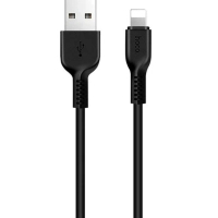Дата кабель USB 2.0 AM to Lightning 2.0m 2A X20 black HOCO (6957531068860)
